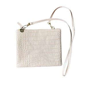 Clare V Double Sac Bretelle - NWOT - blush croc